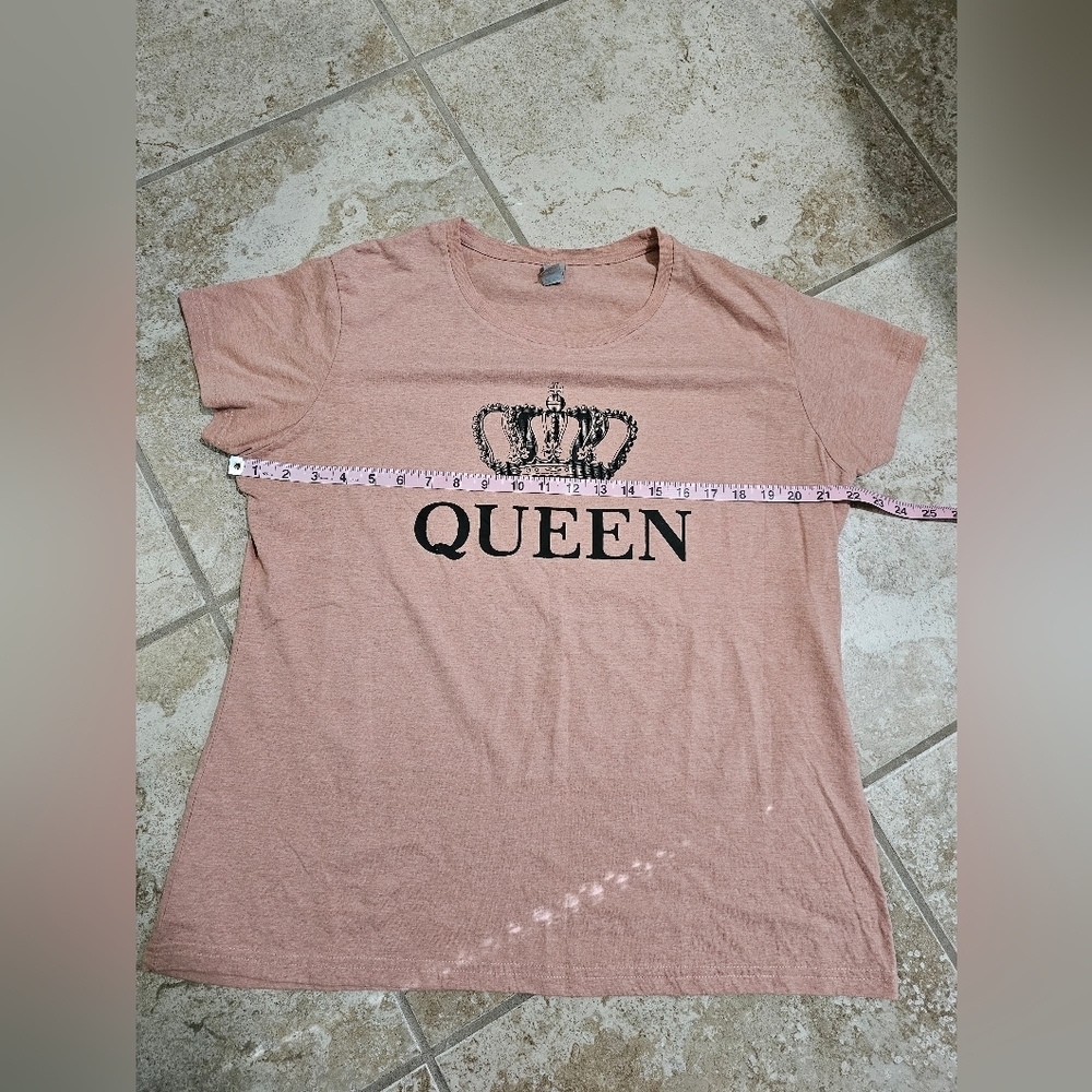 Instant Message Womens XL Queen Crown Graphic Tee Pink Streetwear Y2K Shirt - Picture 6 of 7